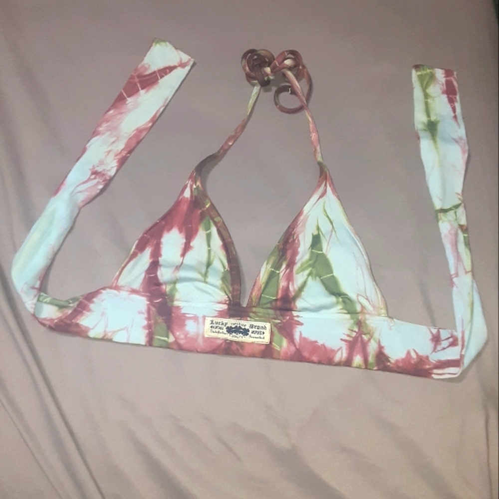 Vintage Lucky Brand ttie-dye bikini top